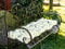 Dekoleidenschaft Auflage Sommerwiese 120x40 cm, Bankauflage 8 cm dick, Sitzpolster, Auflage faltbar, für Gartenbank, Palettenmöbel, wasserabweisend, schmutzabweisend