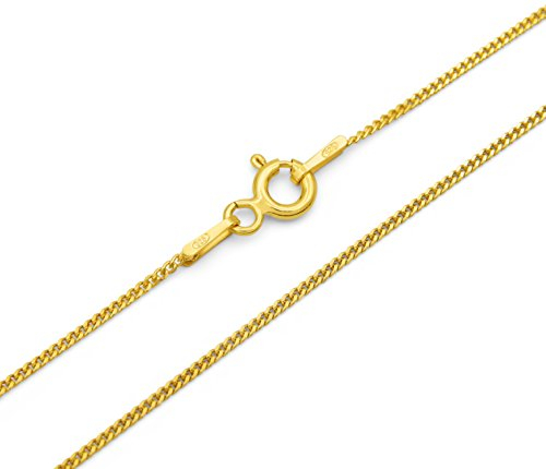 Kauf-mich-weg Panzerkette 925 Sterling Silber vergoldet 1,0mm breit Länge wählbar 36 40 45 50 55 60 cm Silberkette Gold Halskette Kette Damen Herren (36)