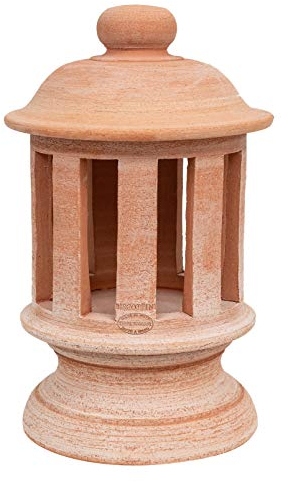 Biscottini - Große Laternen für den Außenbereich, 45 x 26 x 26 cm, hergestellt in Italien, Gartendekoration für den Außenbereich, Terracotta in der Toskana