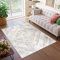 TAPISO Valley Teppich Kurzflor Grau Creme Vintage Ethno Diamant Used Effekt Modern Wohnzimmer Schlafzimmer ÖKO-TEX 200 x 300 cm