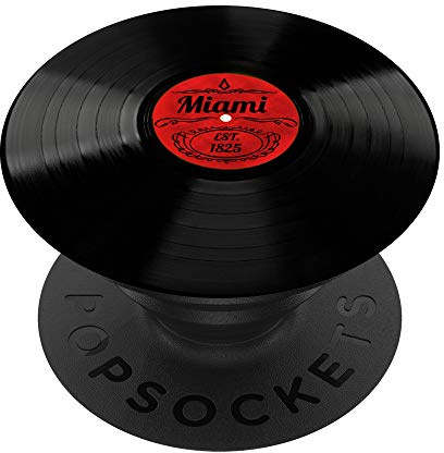 Miami Florida Retro Aesthetic Vinyl Record Hipster Miami PopSockets Swappable PopGrip