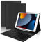 JADEMALL Clavier iPad 9eme Generation 10.2, Coque Clavier pour 9eme/8eme/7eme Génération 2021/2020/2019, AZERTY Clavier Bluetooth avec Fente pour Stylo, Noir