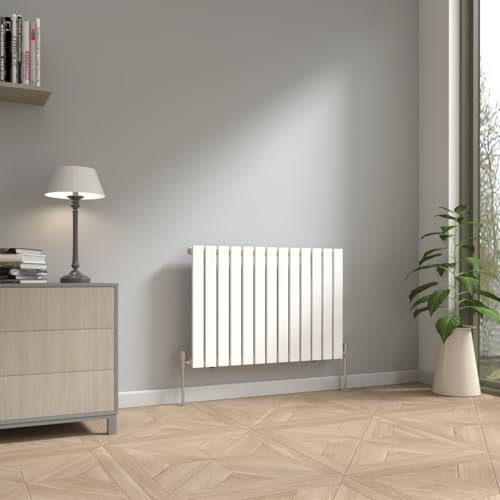 NRG 600 x 884mm Horizontal Radiator Gloss White Single Modern Flat Panel Bathroom Central Heating Heater Radiators