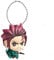 Japan Demon slayer deformed mascot Kamado Tanjiro Pvc 5 cm Strap Porte-clés Bandai Vert Rose Noir