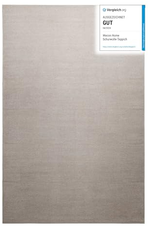 Wollteppich handgewebt - wertvoller, nachhaltiger, Teppich bestens geeignet fürs Wohnzimmer, Schlafzimmer und Kinderzimmer, Handwebteppich aus Schurwolle - Perpignan - 160 x 230 cm, Grau Beige