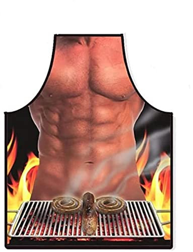 SIXIUDIA Kochschürze Männer Sexy, Lustige Grillschürze für Küche, BBQ Party - Erwachsene Schürze als Geschenk