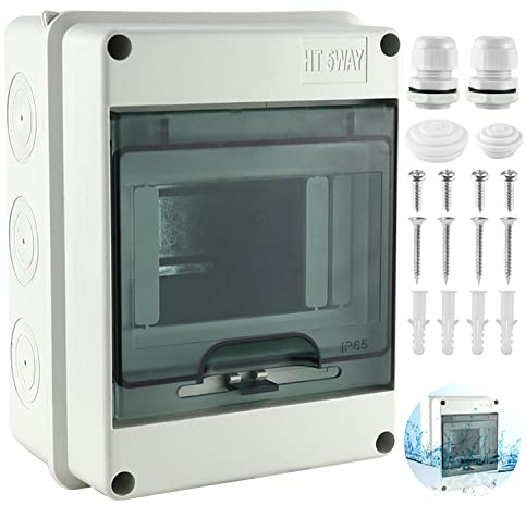 CHRI Verteilerkasten Aufputz IP65, 1-Reihig 5 Module mit Tür, Sicherungskasten Aufputz Kleinverteiler Waterproof, Feuchtraum, ABS Material, Teilenummer: coffret electrique-01