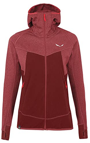 Salewa Puez Hybrid PL Felpa con Cappuccio W, Syrah Melange, XXL Donna