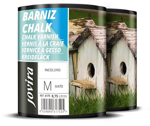 JOVIRA PINTURAS Barniz - Chalk Paint al Agua Mate. Renueva tus muebles con creatividad. (2x750 Mililitros, Barniz Chalk Paint)
