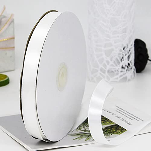 CC wonderland zone Satinband Weiss 91m lang x 10mm breit Dekoration Geschenkband,Weiß Schleifenband Dekoband Stoffband für Hochzeit