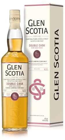 Glen Scotia Double Cask Rum Finish, 70cl (46% ABV) | Award-Winning Single Malt Whisky from Campbeltown Matured in American Oak, Finished in Guyanese Rum Barrels for an Exotic and Tropical Mouthfeel