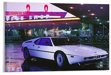 Klassisches Sportauto-Poster für BMW M1 Retro Outrun Sport Auto Poster Dekorative Malerei Leinwand Wandposter und Kunstbild Druck Moderne Familie Schlafzimmer Dekor Poster 30 x 45 cm