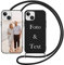 Yoedge Handykette Personalisierte Handyhülle für Apple iPhone 13 Mini Hülle mit Band Kordel 5,4,Selbst Gestalten mit Foto Bild Text Individuelle Schutzhülle Schwarz Cover für iPhone 13 Mini Case