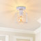 iDEGU Plafoniera LED E27 Vintage Lampada da Soffitto Design Industriale in Forma di Gabbia Esagono 15cm Paralume Matal Bianco Retro Lampadario da Soffitto per Camera da Letto, Cucina, Corridoio