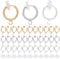 SUNNYCLUE 1 Box 30Pcs Clip on Earring Converters Brass Earrings Components Huggie Hooks with Open Loops Silicone Pads Clips for jewellery Making Non-Pierced Ears DIY Backs Findings