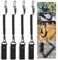 Suuwwn Schwarz Tactical Lanyard,4Pcs Elastisch Angeln Lanyards Spirale Schlüsselring Spiral Schlüsselanhänger mit Karabiner Elastischer Paracord paracord lanyard für Angeln,Wandern, Jagen,Bergsteigen