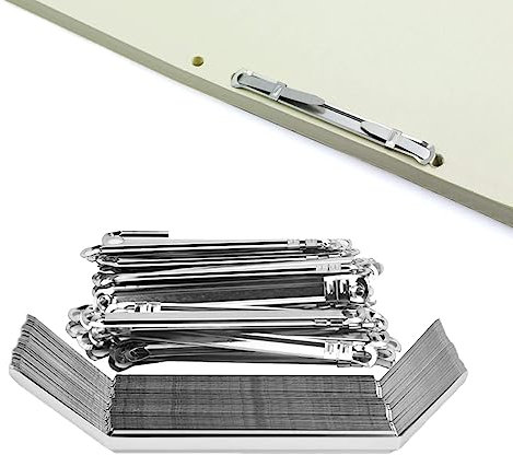 50 Packs Filing Strip Fastener Filing Clip,80mm Prong Paper Fasteners Metal File Fastener Binder Clip Paper Fasteners Loose-Leaf Binding Clamp,Folder Accessories for Home,Work and School Use(Silver)