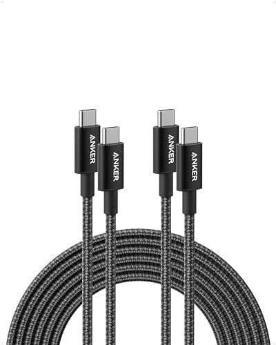 Anker 333 USB C to USB C Charger Cable (10ft 100W, 2-Pack), USB 2.0 Type C Charging Cable Fast Charge for MacBook Pro 2020, iPad Pro 2020, iPad Air 4, Samsung Galaxy S21, Pixel, Switch, LG, and More