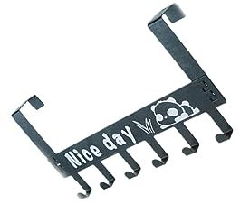 FONDOTIN Colgador De Puerta Negro Perchero Extraíble Organizador De Almacenamiento Soporte Colgador Resistente Fácil De Instalar