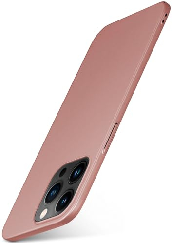 moex Alpha Case für Apple iPhone 15 Pro Hülle Ultra Dünn, Schutzhülle mit erhöhtem Kameraschutz, Slim Cover Hardcase Backcover, Dünnste Handyhülle Minimalistisch, Rosegold