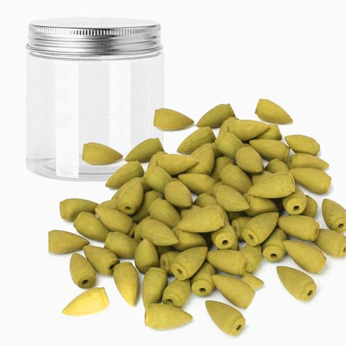 Jasmine Backflow braune Räucherkegel, langanhaltendes Aroma für Positivität und reine Luft, Holzpulver, Aromatherapie zum Stressabbau, Luftreiniger und Reinigung, Geschenk-Set – 50 Stück