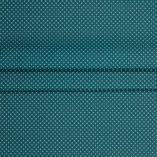 Die Stofftante Baumwollstoff beschichtet | beschichtete Baumwolle | PETIT DOTS | 50x150 cm Meterware (petrol)