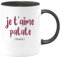 quotedazur - Mug Cadeau Saint-Valentin Je t'Aime Patate - Tasse Cadeau Amour Couple - Noir/Céramique