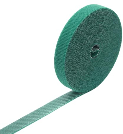 15m Pflanzenbinder Klett Wiederverschließbar - Perforiert zum Abreißen - Stabil und witterungsbeständig Plant Clips WetterfesteRankhilfe Zimmerpflanzen für Pflanzen(Grasgrün)