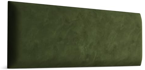 Muralo Wandkissen Gepolstert, Magic Velvet - 90x30 cm, Olivgrün | Wandpaneel, ideal als Bettkopfteil oder Lendenkissen - für Schlafzimmer und Wohnzimmer, einfache Anbringung mit Montagekleber