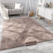 Paco Home Teppich Wohnzimmer Kunstfell weich waschbar modern elegant pflegeleicht Felloptik Uni Seidenglanz flauschig Kurzflor, Grösse:240x340 cm, Farbe:Taupe