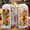 Book Nook Kit for Adult, MOJINO Life Model Kits With LED Light Greenhouse Booknook DIY Miniature Dollhouse Kit With LED Light 3D Wooden Puzzle Bookends Craft for Adults Teens (Secret Garden)