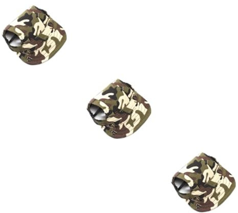 BESPORTBLE 3stücke Hundemütze Mit Ohrlöchern Camouflage Baseballcap Für Kleine Hunde Atmungsaktive Canvas-Kappe Verstellbar Für Optimalen Für Outdoor-aktivitäten