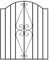 Stirling Scroll Low Bow Top Metal Garden Gate Galvanised Wrought Iron Style Swing Gate (880mm Gap x 946mm High HESB)