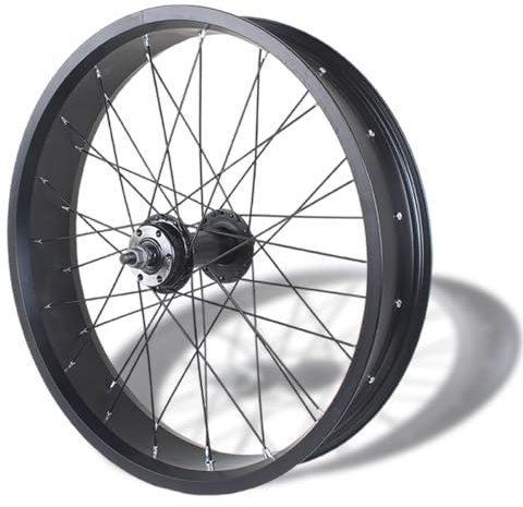 20x4.0 Hinterrad Für Fatbikes 24/26 Zoll Snow Bike/Beach Bike Hinterrad 36x14G Speichen Scheibenbremse Schnellspanner 195mm 36H Hinterradnabe Hintere Felge Für 7-10 Gang Rotary(Black,20in)