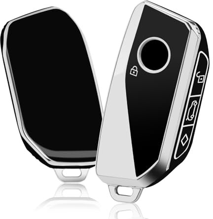 CDEFG Kompatibel mit BMW X1 U11 IX1/X7 G07/iX i20/2er U06/3er G81 M3/5er G60/7er G70 2023 2024 2025 Schlüssel Hülle AutoschlüSsel Silikon Schutzhülle Funkschlüsse Auto Zubehör (Schwarz)