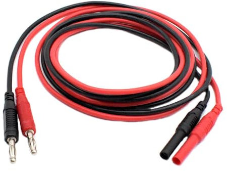 Multimeter Test Lead Extension Kit: 4mm Banana Plug to Jack, Silicone Wires, Male to Female Connectors, for DMMs, Includes Alligator Clips, 1000V 15A, Red & Black