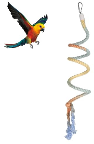 Vogel-Sitzstange, Hanfseil Vogelkäfig-Ständer, 100cm/150cm Insgesamt Längen, Vogel Stehen Klettern Spielzeug für Papageien, Nymphensittiche, Sittiche, Wellensittiche, Unzertrennliche
