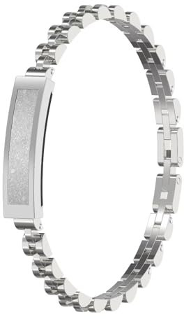 Fitness Tracker Damen Elegant Rosegold Silber Schmuck Armkette Schmal Fitness Tracker ohne Display Schrittzähler Armband Metallarmband Edelstahl Gesundheit Pulsmesser Fitnesstracker für Android IOS