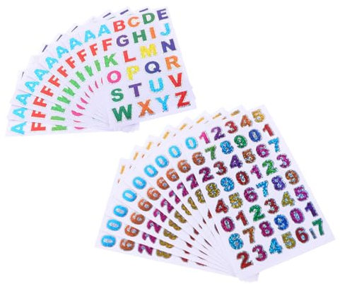 Angoily 80blätter Aufkleber Buchstaben Aufkleber Alphabet Selbstklebende Zahlen Sticker Dekorative Buchstabenaufkleber Für Scrapbook Diy Geschenkanhänger Verzierung