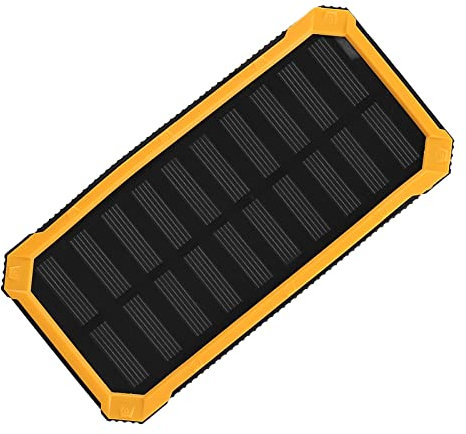 Solar Power Bank 20000MAH, Doppel -USB -tragbares Ladegerät, Schnelles Ladevorgang, Solarpanel, Tablet -Mobiltelefonkompatibel, Reise, Notfall und Outdoor, DIY -Kit (Yellow)
