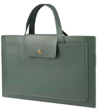 Javoryxh Funda para portátil con función de soporte convertible, dos zonas de almacenamiento y diseño ergonómico de mango, 13 14 pulgadas, Green