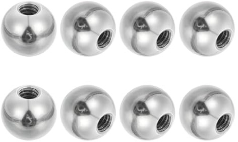 PATIKIL 8Stk 17.4mm Kugelmuttern Mit 1/4-20 UNC Innengewinde Stahl Schwenkkugelgelenk Adapter Adapter Für Super Clamp Kamera Hot Shoe Halterung Licht Stativ Telefonhalter Silber