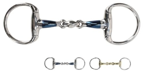 NETPROSHOP Anatomisch doppelt Olivenkopftrense mit einfach gebrochenem Gebiss Mundstück 14 mm Argentan oder Sweet Iron, Groesse:11,5, Farbe:Sweet Iron