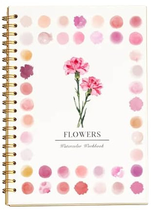 Aquarell-Arbeitsbuch mit 12 Naturszenen, Malbuch, Anfängerfreundliches Malbuch, Kunsthandwerk für kreative Erkundung, Geschenk, Teenager (Blumen)