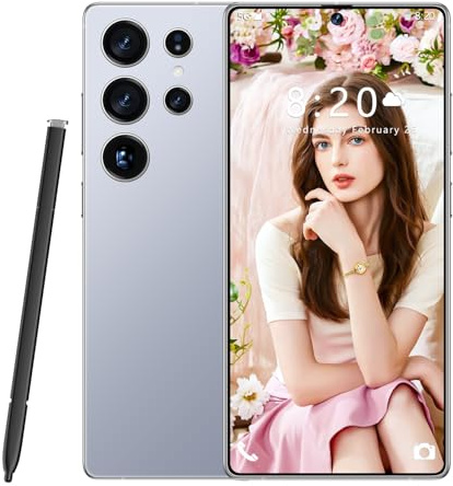COTSRGT S26 Ultra Unlocked 5G Smartphone, 7.3 HD Display, 16GB 1TB, Dual SIM, 72MP 108MP Camera, Android 14 OS, Support WIFI/Bluetooth/GPS/Face ID Cheap Mobile Phone,Titanium Blue-7.3 Inch