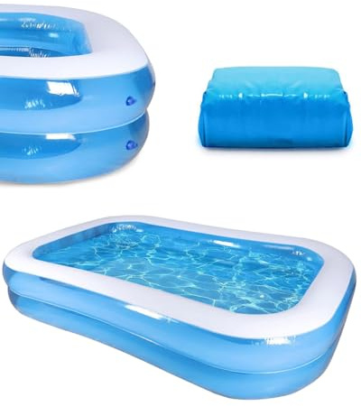 Large Inflatable Paddling Pool for Kids & Adults, Extra-Wide Family Pool for Indoor & Outdoor Use, Heavy-Duty Leak-Resistant PVC with Fast Drain, Ideal for Backyard & Garden (78.7 × 59 × 19.7)