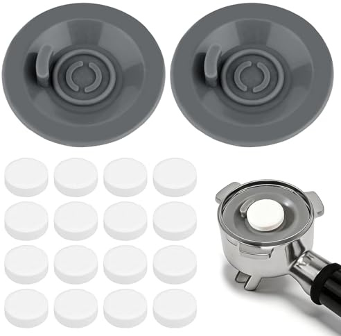 2PCS Sage Cleaning Disc, 16pcs Coffee Machine Tablets | Espresso Machine Cleaning, Silicone 54mm Espresso Backflush Disc Tablets for Universal Coffee Machine Handle Accessories