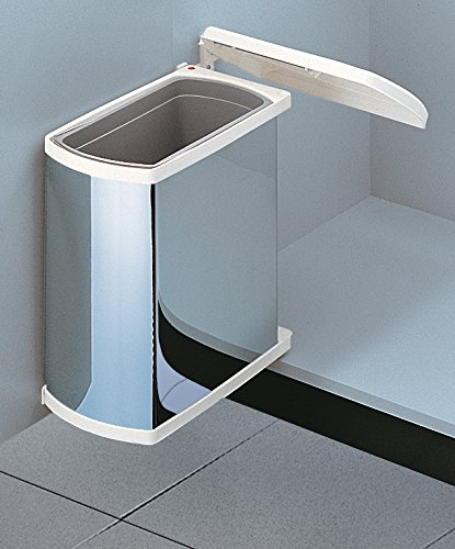 Hailo Abfallsammler 3418901 | Mülleimer Uno 18 L schwenkbar | Einbau Abfalleimer poliert | ab 45cm Schrank mit Drehtür | Ideal für platzsparende Abfallentsorgung | Robuste Stahlblech-Konstruktion
