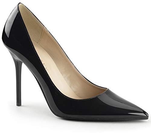 Pleaser CLASSIQUE-20, Damen Pumps, Schwarz (Blk Pat), 36 EU (3 Damen UK)