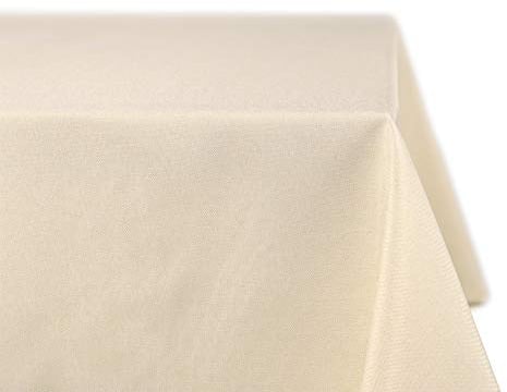 BEAUTEX fleckenabweisende und bügelfreie Tischdecke - Tischtuch mit Lotuseffekt - Tischwäsche in Leinenoptik, Eckig 130x220 cm, Creme